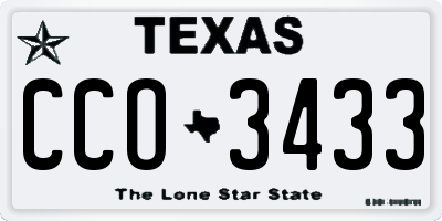 TX license plate CCO3433
