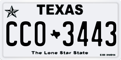 TX license plate CCO3443