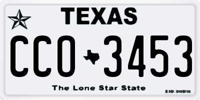 TX license plate CCO3453