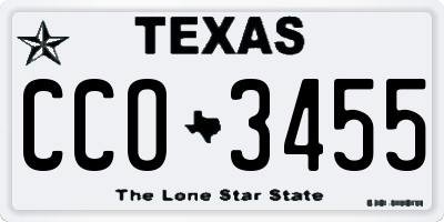 TX license plate CCO3455