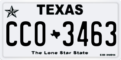 TX license plate CCO3463
