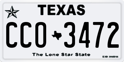 TX license plate CCO3472