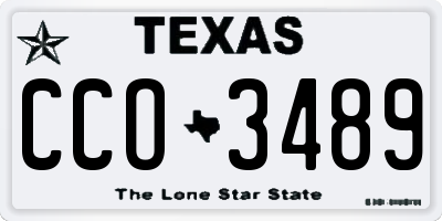 TX license plate CCO3489