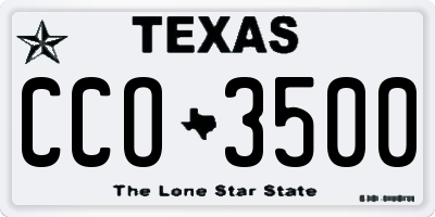 TX license plate CCO3500