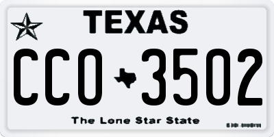 TX license plate CCO3502