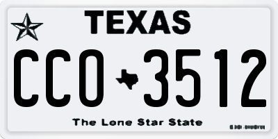 TX license plate CCO3512