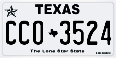 TX license plate CCO3524
