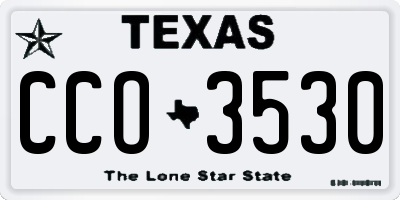 TX license plate CCO3530