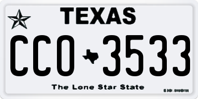 TX license plate CCO3533