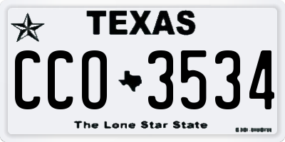 TX license plate CCO3534
