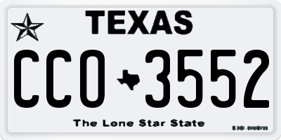 TX license plate CCO3552