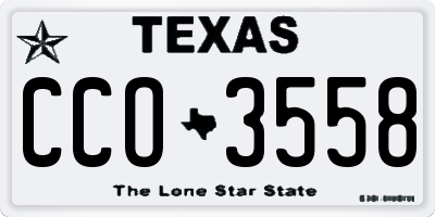 TX license plate CCO3558