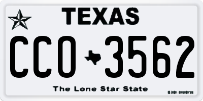 TX license plate CCO3562