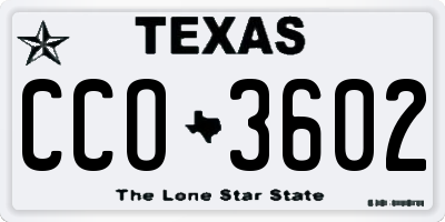 TX license plate CCO3602