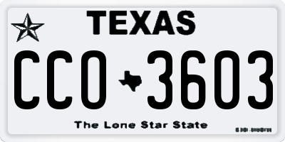 TX license plate CCO3603