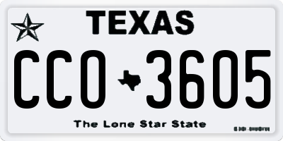TX license plate CCO3605
