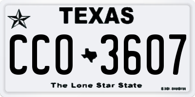 TX license plate CCO3607