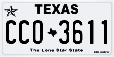 TX license plate CCO3611