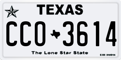 TX license plate CCO3614