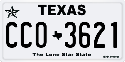 TX license plate CCO3621