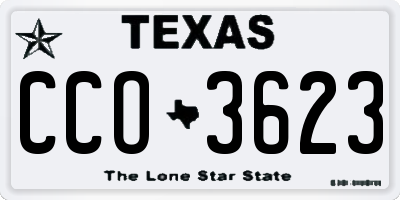 TX license plate CCO3623