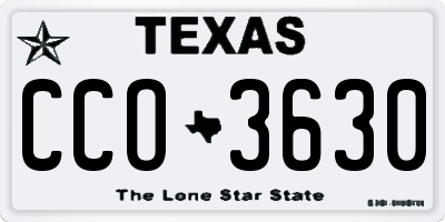 TX license plate CCO3630