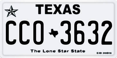 TX license plate CCO3632
