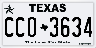 TX license plate CCO3634