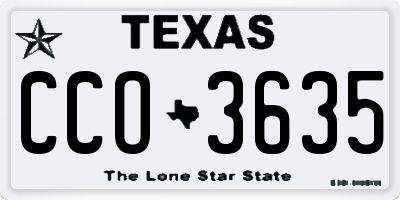 TX license plate CCO3635