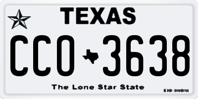 TX license plate CCO3638