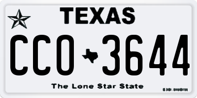 TX license plate CCO3644