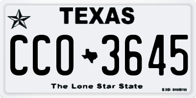 TX license plate CCO3645