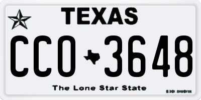 TX license plate CCO3648