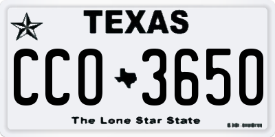 TX license plate CCO3650