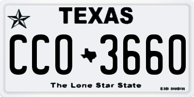 TX license plate CCO3660