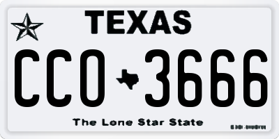 TX license plate CCO3666