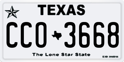TX license plate CCO3668