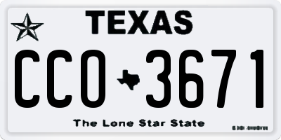 TX license plate CCO3671