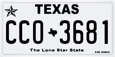 TX license plate CCO3681
