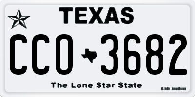TX license plate CCO3682