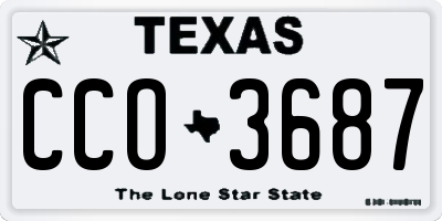 TX license plate CCO3687