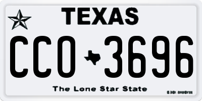 TX license plate CCO3696