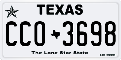 TX license plate CCO3698