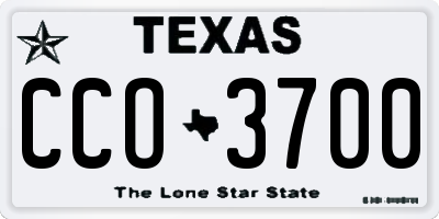 TX license plate CCO3700