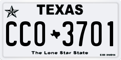 TX license plate CCO3701