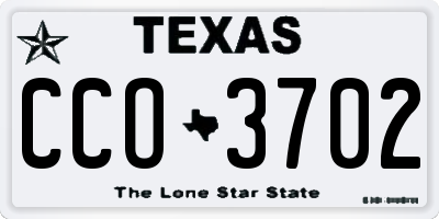 TX license plate CCO3702