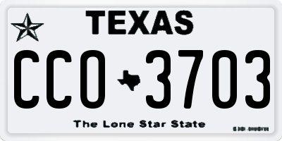 TX license plate CCO3703