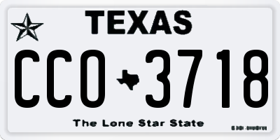 TX license plate CCO3718