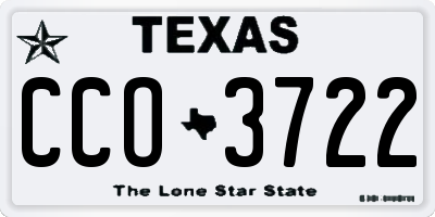 TX license plate CCO3722