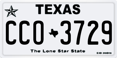 TX license plate CCO3729